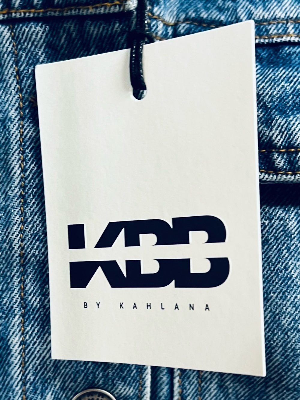 🌻NEW w/tag KBB by Kahlana Denim Jacket Hoodie Black Fleece Sleeves size Large - Picture 7 of 7